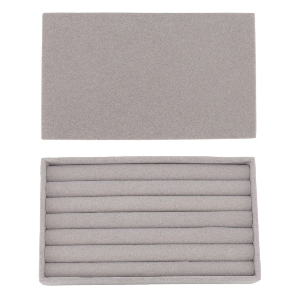 Jewelry Storage Box Various Grid Space Saving Flocked Cloth Jewelry Selection Display Storage Box for Girls