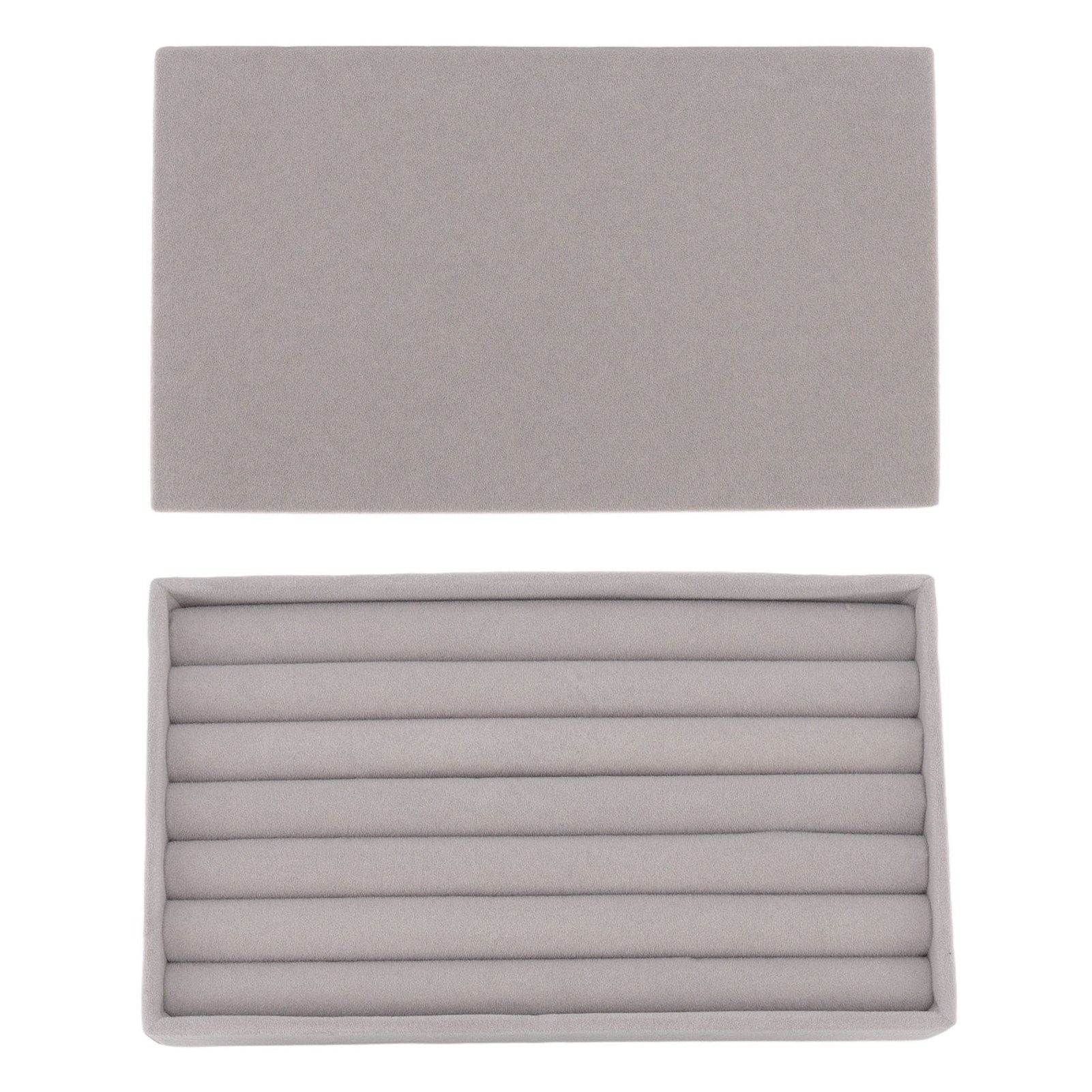 Jewelry Storage Box Various Grid Space Saving Flocked Cloth Jewelry Selection Display Storage Box for Girls