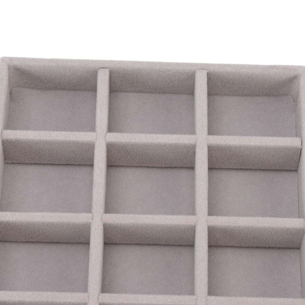 Jewelry Storage Box Various Grid Space Saving Flocked Cloth Jewelry Selection Display Storage Box for Girls