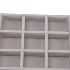 Jewelry Storage Box Various Grid Space Saving Flocked Cloth Jewelry Selection Display Storage Box for Girls