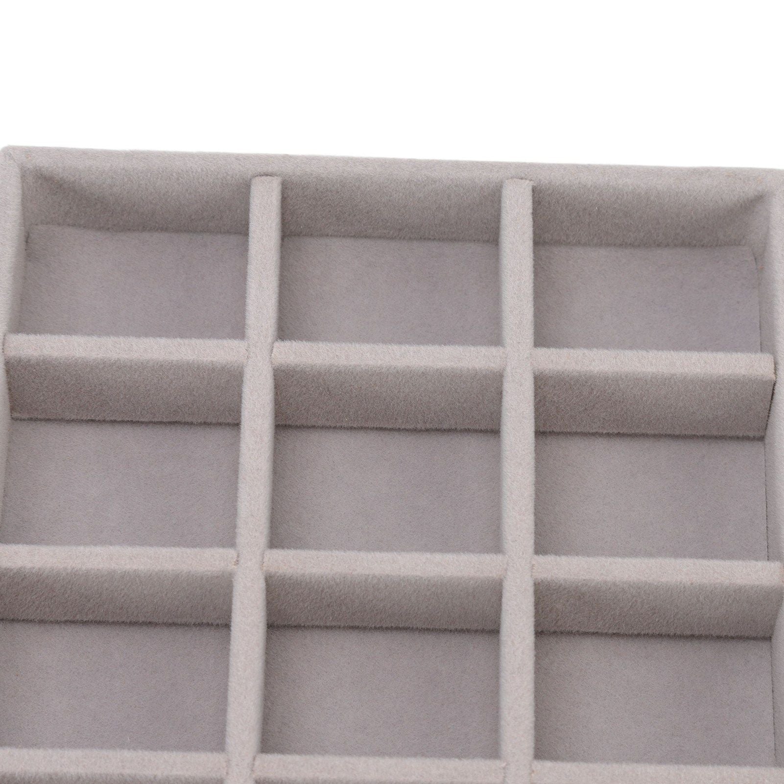 Jewelry Storage Box Various Grid Space Saving Flocked Cloth Jewelry Selection Display Storage Box for Girls