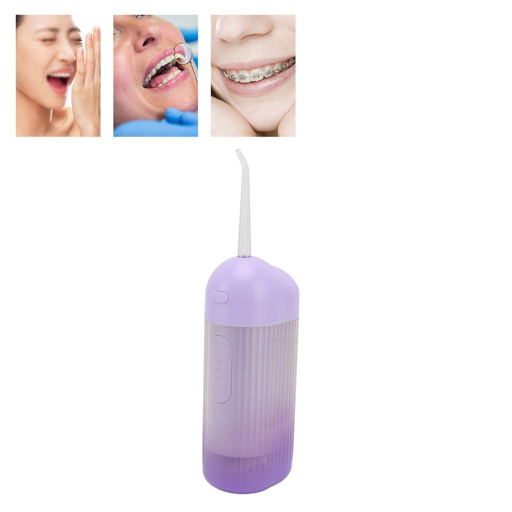 Electric Oral Irrigator 3 Modes High Frequency Pulse IPX7 Waterproof Portable Dental Oral Irrigator Teeth Cleaner Purple