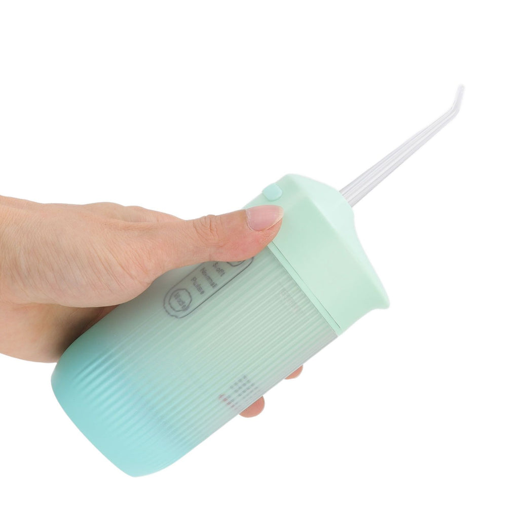 Electric Oral Irrigator Portable Telescopic High Pressure Water Teeth Cleaner Picks Teeth Cleaning Remove Tartar Green
