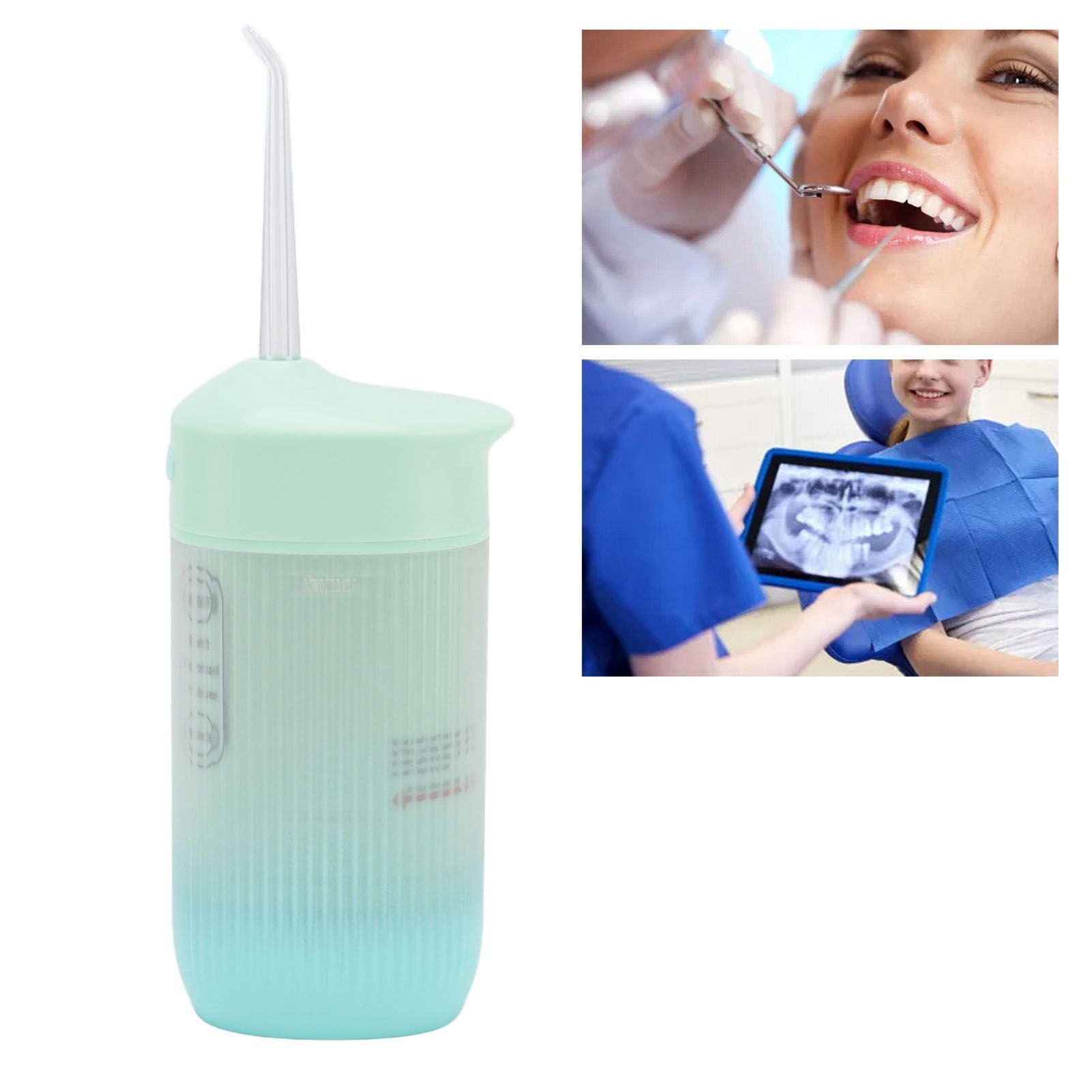 Electric Oral Irrigator Portable Telescopic High Pressure Water Teeth Cleaner Picks Teeth Cleaning Remove Tartar Green