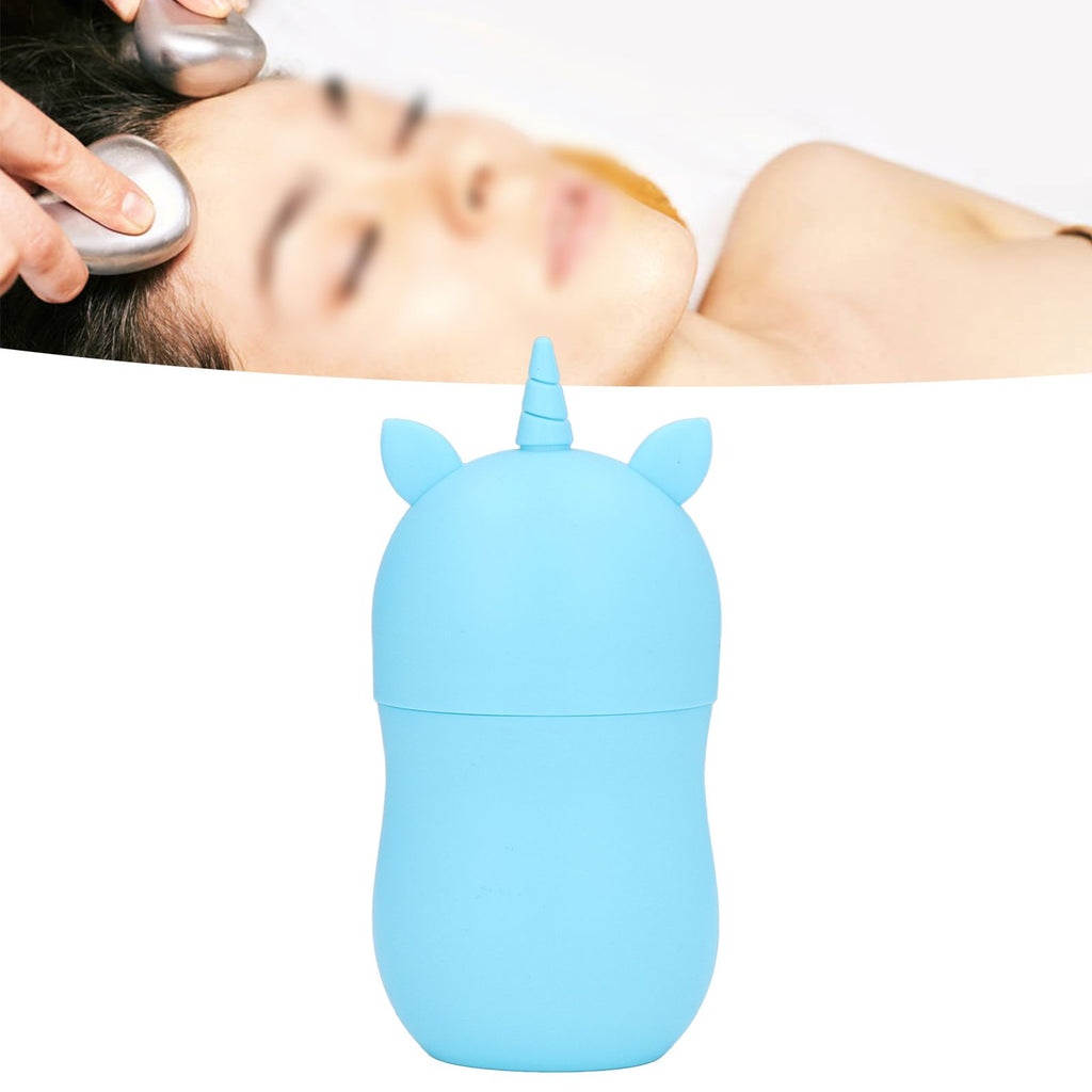 Ice Massage Roller Silica Gel Face Massage Shrink Pore Portable Facial Ice Roller Skin Care Ice Cube Tray Blue