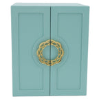 Jewelry Storage Box Leather Double Door Green European Style Storage Case for Necklace Earring Watch Bracelet