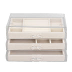 Acrylic Jewelry Organizer Clear Acrylic Beige Drawer Desk Storage Jewelry Box for Stud Earrings Necklace Jewelry