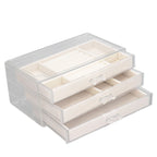 Acrylic Jewelry Organizer Clear Acrylic Beige Drawer Desk Storage Jewelry Box for Stud Earrings Necklace Jewelry