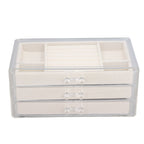 Acrylic Jewelry Organizer Clear Acrylic Beige Drawer Desk Storage Jewelry Box for Stud Earrings Necklace Jewelry