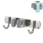 Wall Mounted Mop Organizer Holder Kitchen Bathroom Hardware Hook Pendant Balcony Mop Clip Rag Hook Punch Free Perforations