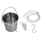 2L Enema Bucket Kit with Silicone Tubing Nozzle Tips Storage Bag Stainless Steel Coffee Milk Barrel