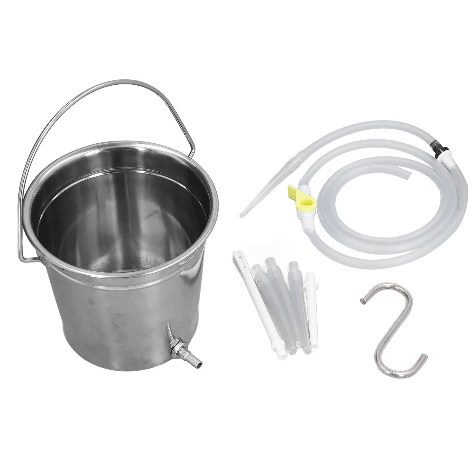 2L Enema Bucket Kit with Silicone Tubing Nozzle Tips Storage Bag Stainless Steel Coffee Milk Barrel