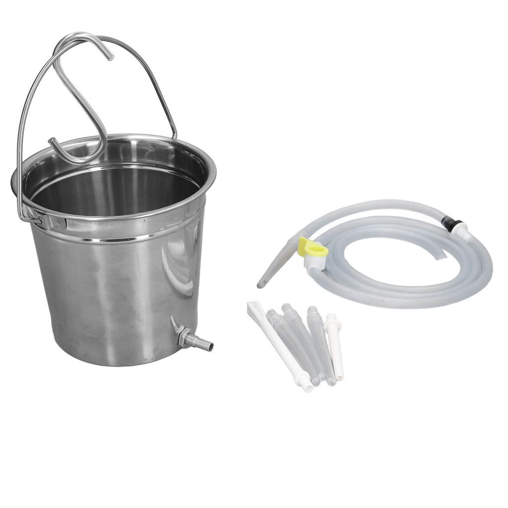 2L Enema Bucket Kit with Silicone Tubing Nozzle Tips Storage Bag Stainless Steel Coffee Milk Barrel