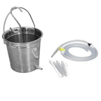 2L Enema Bucket Kit with Silicone Tubing Nozzle Tips Storage Bag Stainless Steel Coffee Milk Barrel