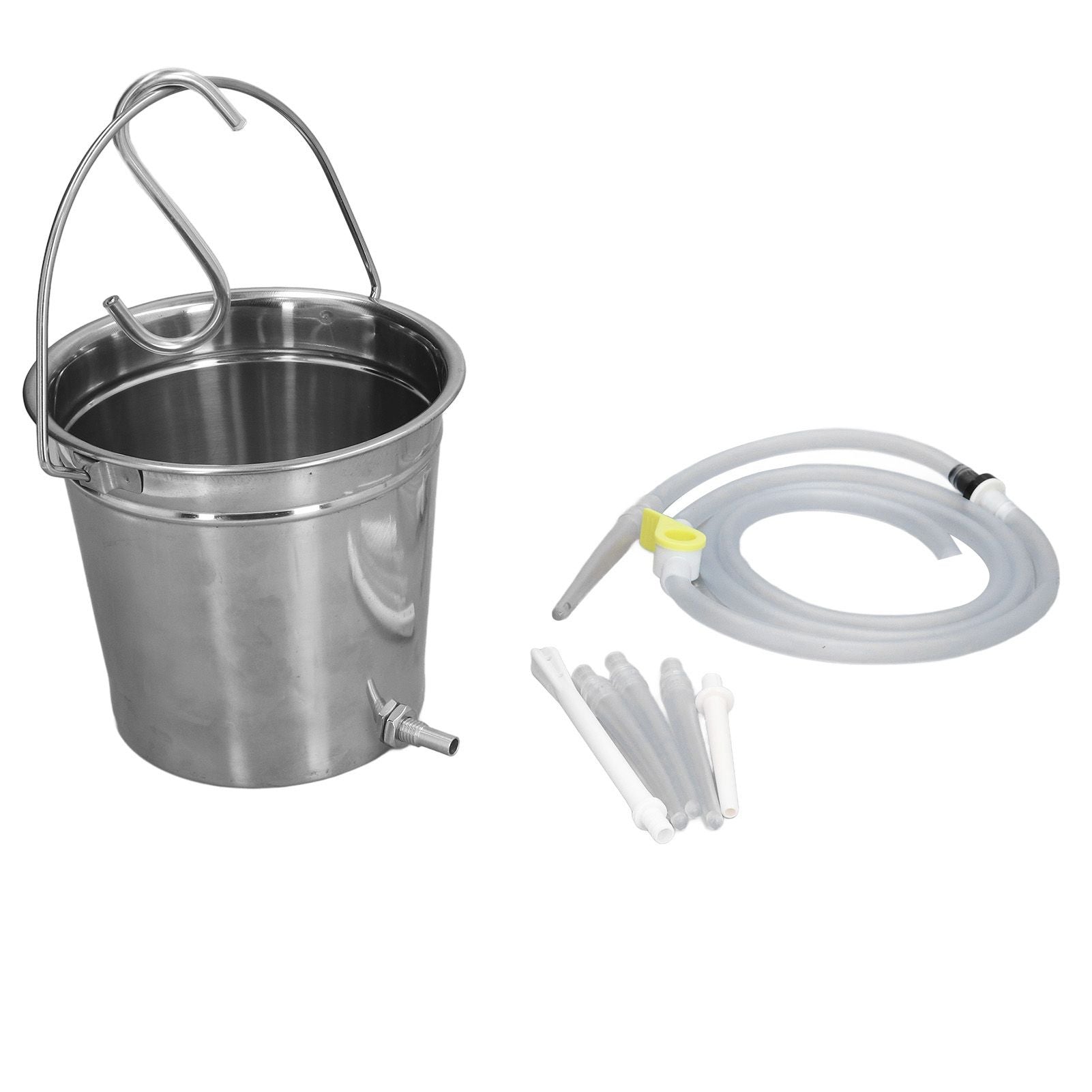 2L Enema Bucket Kit with Silicone Tubing Nozzle Tips Storage Bag Stainless Steel Coffee Milk Barrel