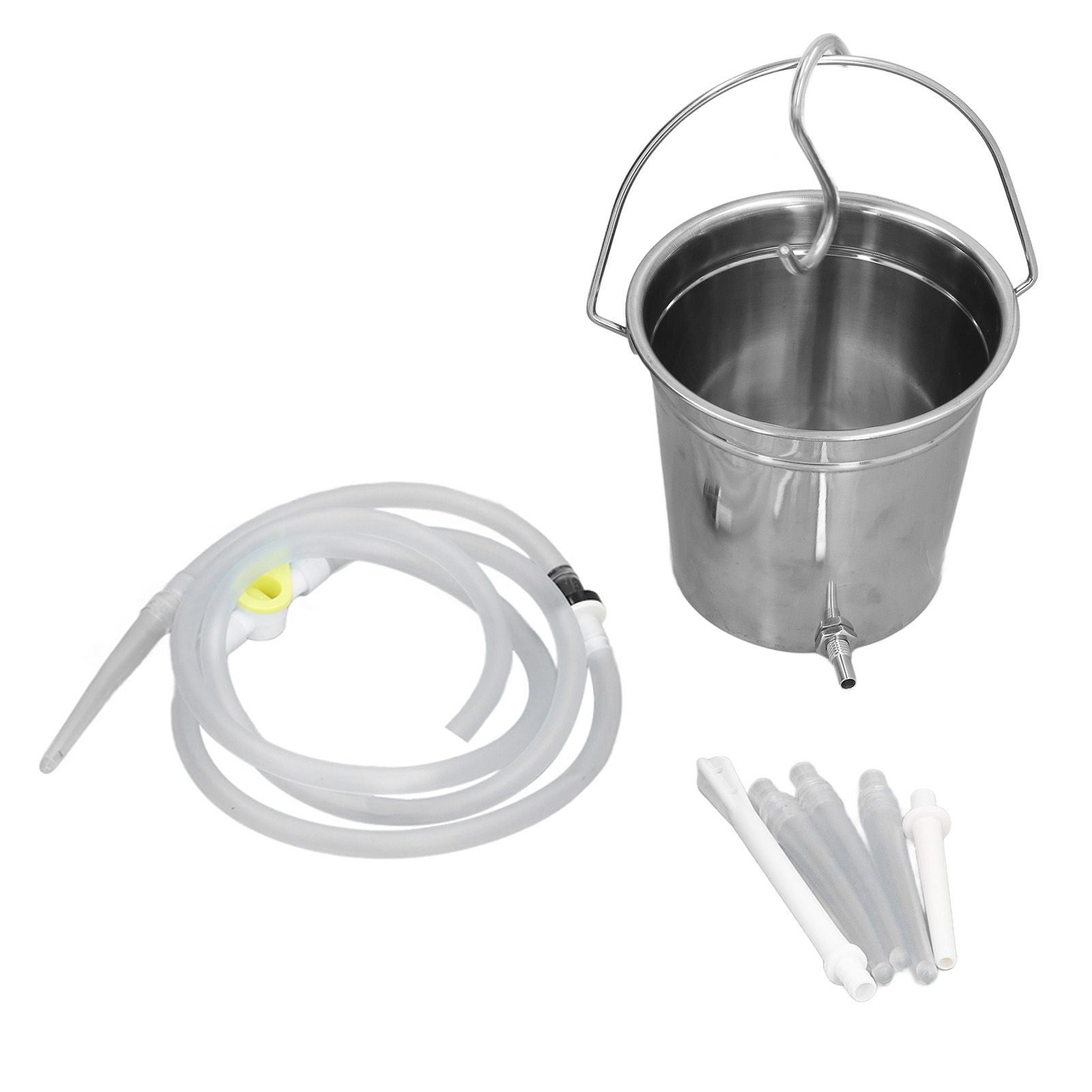 2L Enema Bucket Kit with Silicone Tubing Nozzle Tips Storage Bag Stainless Steel Coffee Milk Barrel