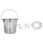 2L Enema Bucket Kit with Silicone Tubing Nozzle Tips Storage Bag Stainless Steel Coffee Milk Barrel