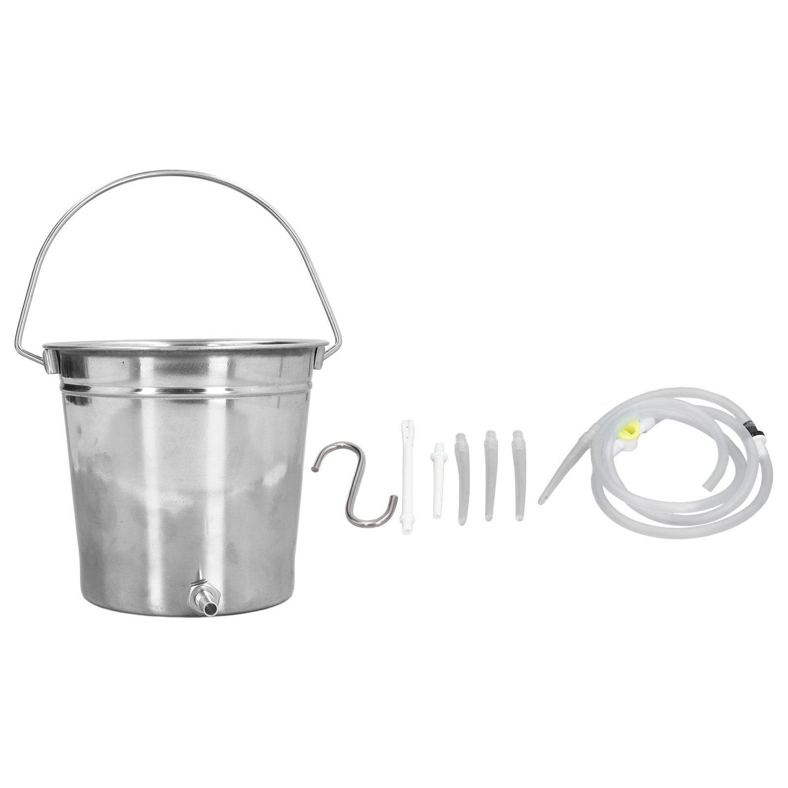 2L Enema Bucket Kit with Silicone Tubing Nozzle Tips Storage Bag Stainless Steel Coffee Milk Barrel
