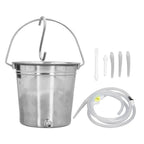 2L Enema Bucket Kit with Silicone Tubing Nozzle Tips Storage Bag Stainless Steel Coffee Milk Barrel