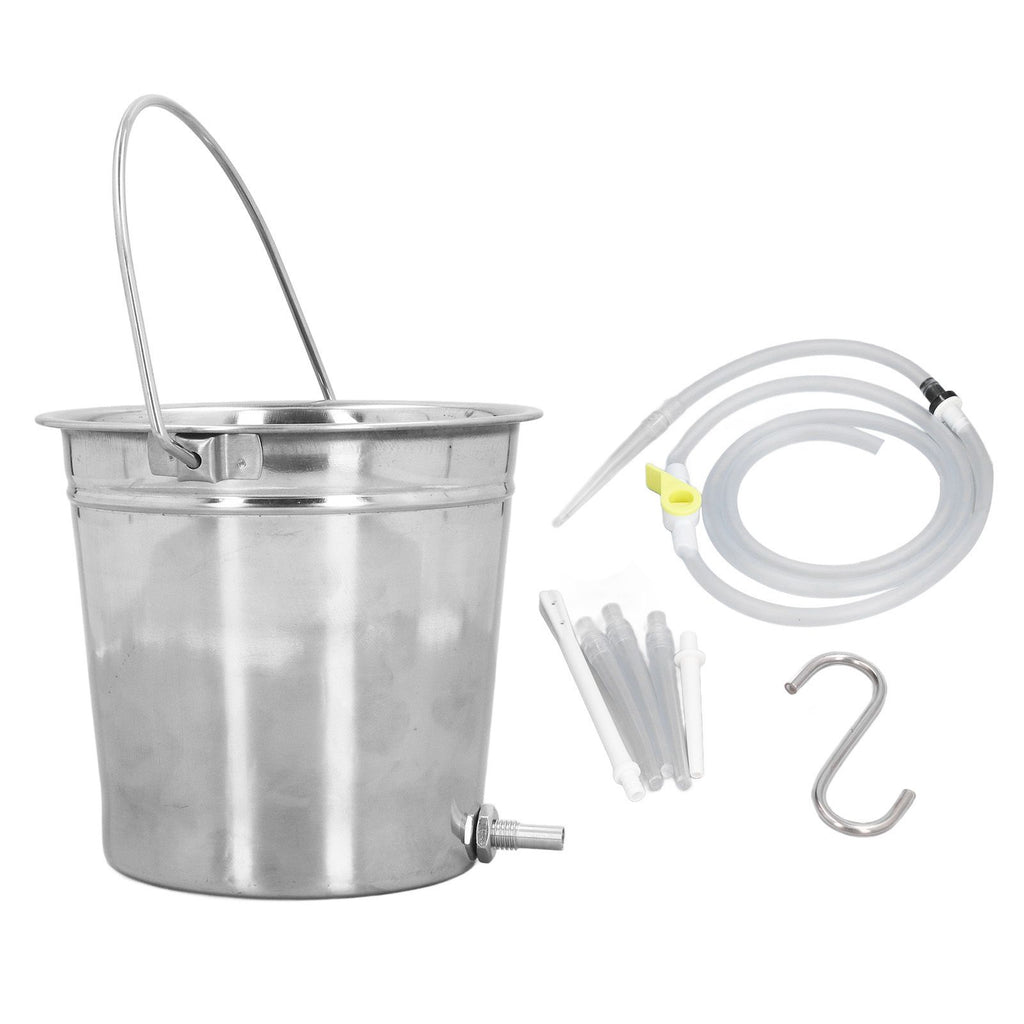 2L Enema Bucket Kit with Silicone Tubing Nozzle Tips Storage Bag Stainless Steel Coffee Milk Barrel