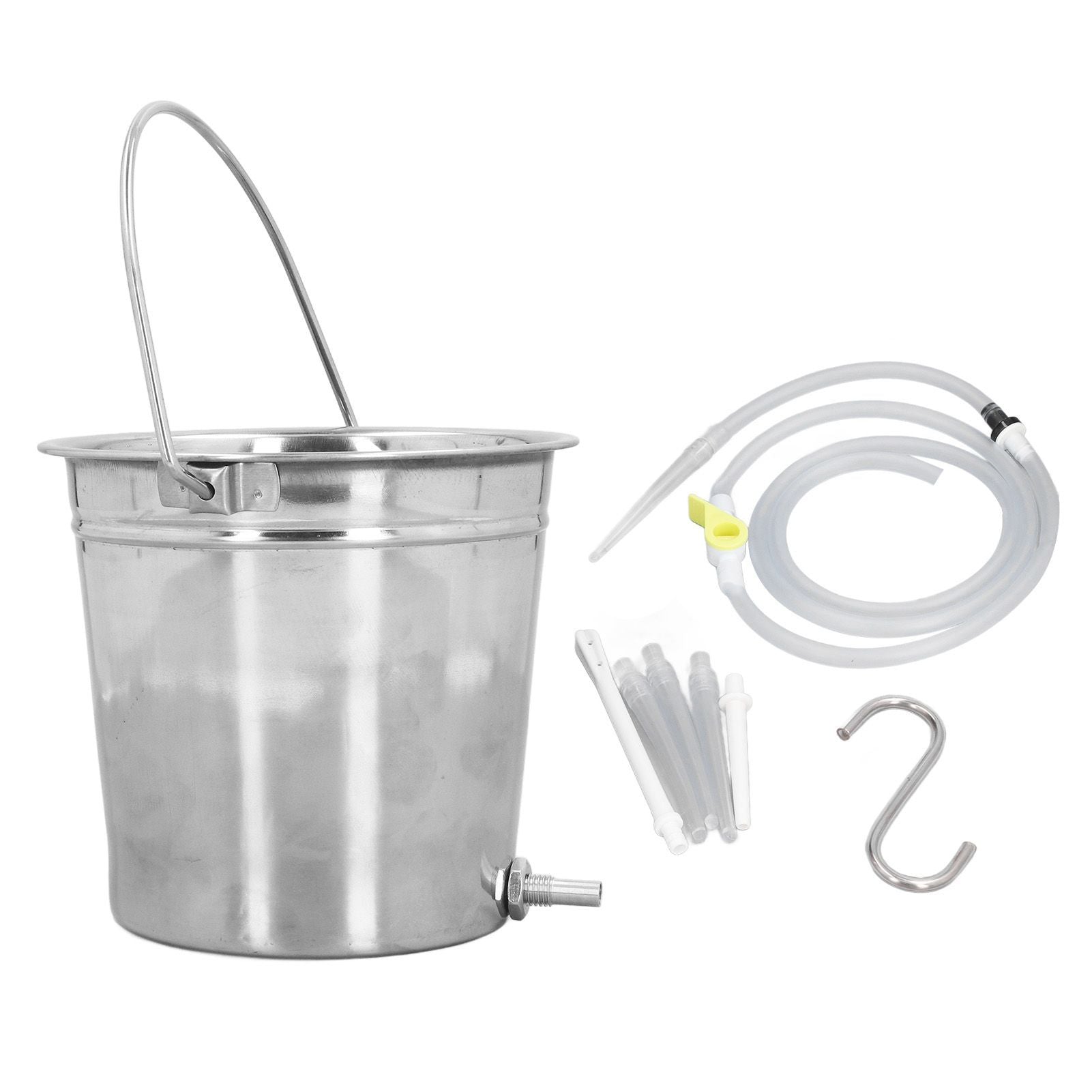 2L Enema Bucket Kit with Silicone Tubing Nozzle Tips Storage Bag Stainless Steel Coffee Milk Barrel