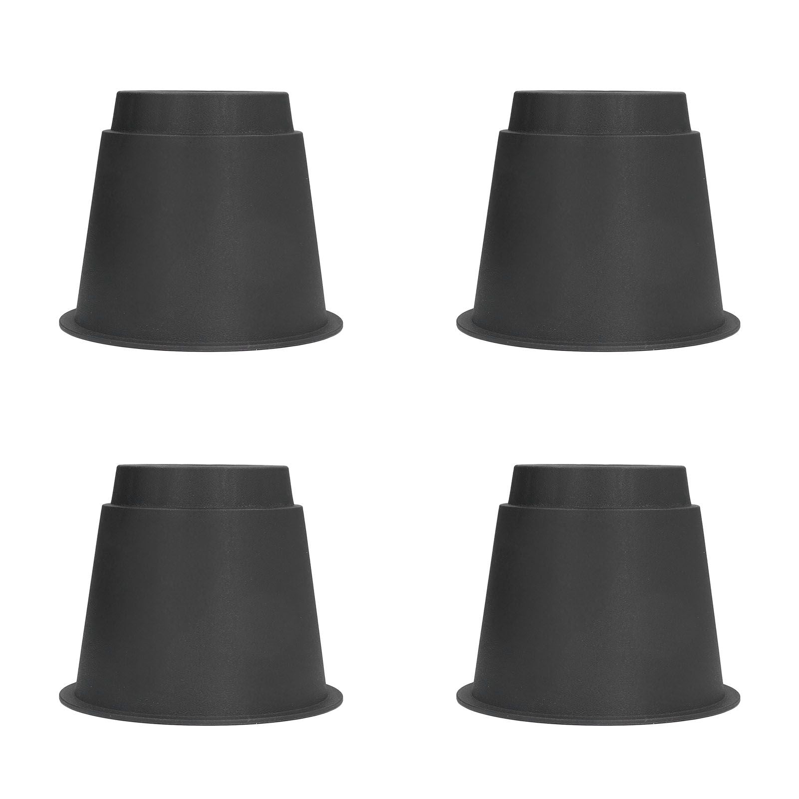 4 Pcs Plastic Furniture Risers 5 Inch Heavy Duty Stackable Circle Bed Lifter for Bed Chair Table Sofa Black