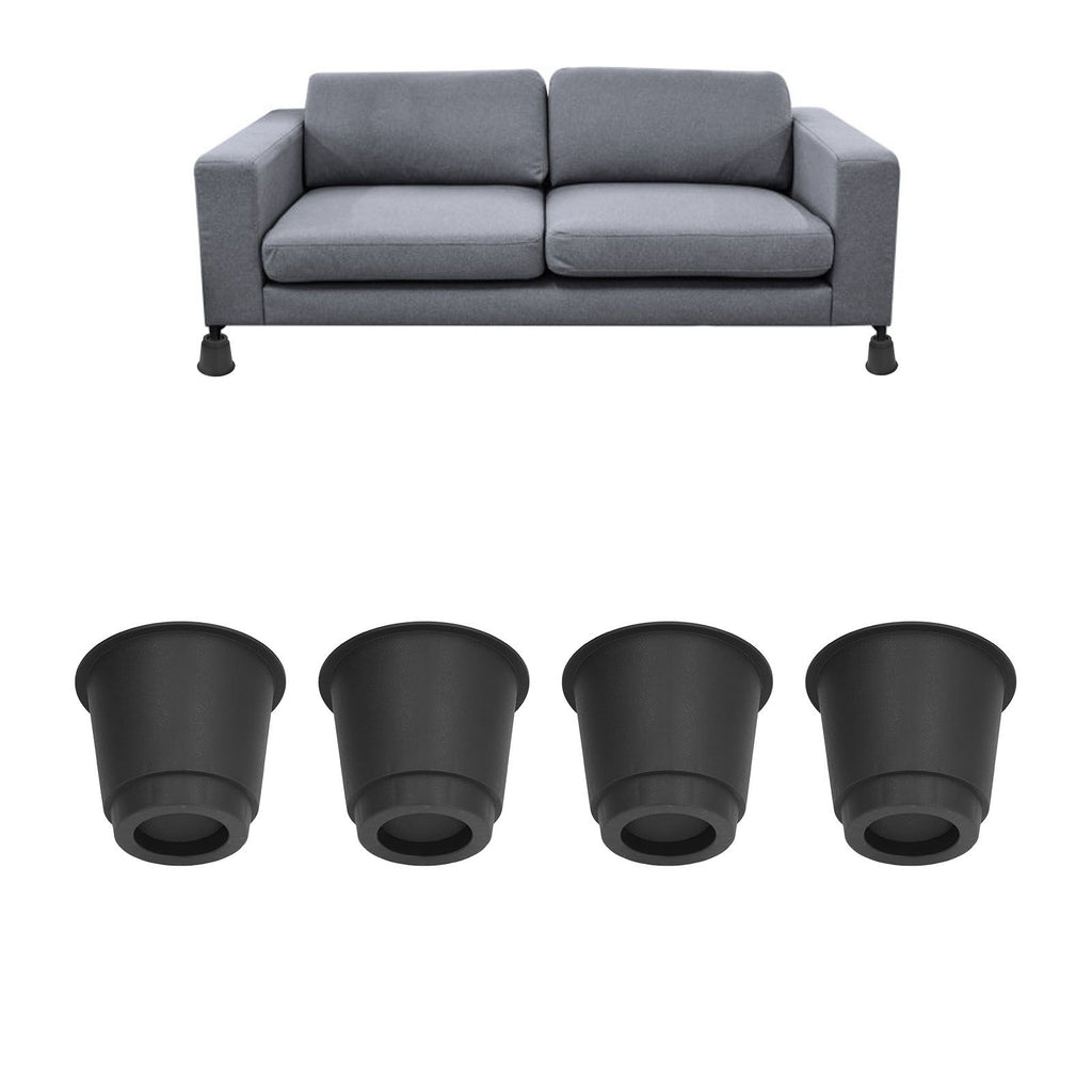 4 Pcs Plastic Furniture Risers 5 Inch Heavy Duty Stackable Circle Bed Lifter for Bed Chair Table Sofa Black
