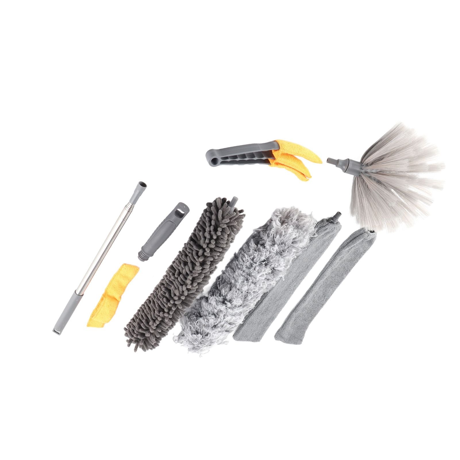 9pcs Microfiber Duster Kit Extendable Feather Duster House Cleaning Tool for Ceiling Fan Car