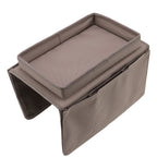 Sofa Tray Folding Arm Storage Holder Table 600D Oxford Cloth Side Pockets for Couch Coffee