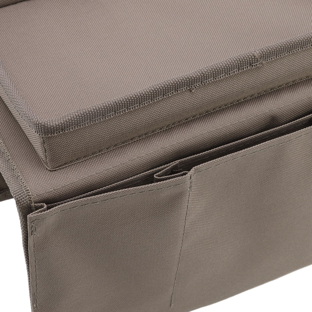 Sofa Tray Folding Arm Storage Holder Table 600D Oxford Cloth Side Pockets for Couch Coffee