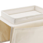 Sofa Tray Folding Arm Storage Holder Table 600D Oxford Cloth Side Pockets for Couch Beige
