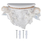 Resin Angel Wall Shelf European Exquisite Beautiful Decoration Rack for Bedroom Living Room Kitchen Pure White Gold