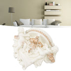 Resin Angel Wall Shelf European Exquisite Beautiful Decoration Rack for Bedroom Living Room Kitchen Beige Gold