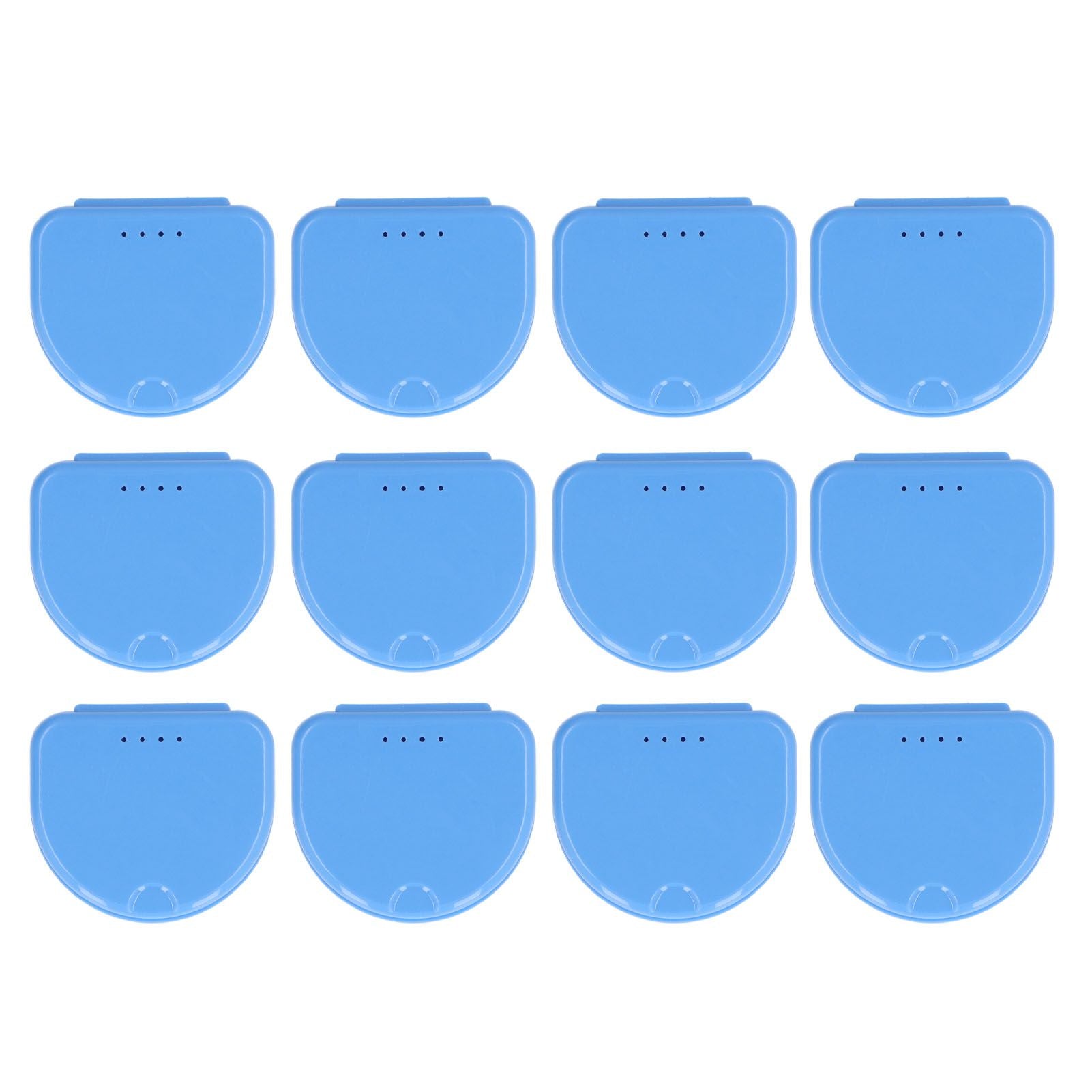 12 Pcs Denture Box Plastic Tooth Dental Orthodontic Retainer Compact Storage Case
