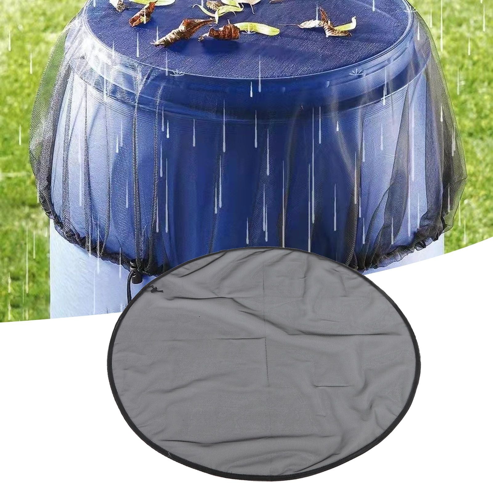 Bucket Mesh Cover Ultra Fine Mesh Drawstring Design Easy Installation Rain Barrel Screen for Bucket Under 80cm Diameter