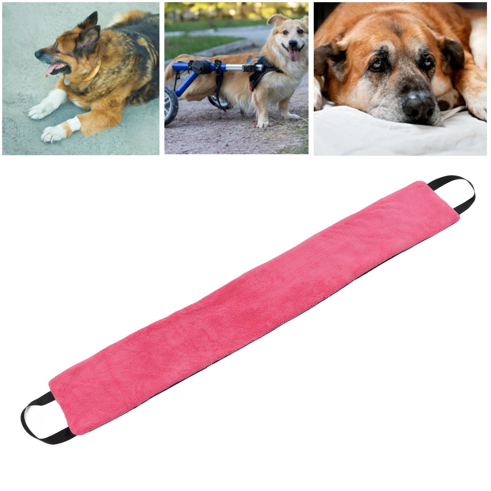 Dog Sling Oxford Cloth Simple Effective Pet Lift Sling Harness Pet Assist Belt for Dogs Hind Leg Support Pink