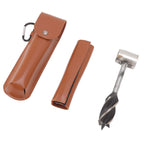 Outdoor Survival Multitool Stainless Steel Hole Drilling Punching Tool with Storage Bag Brown