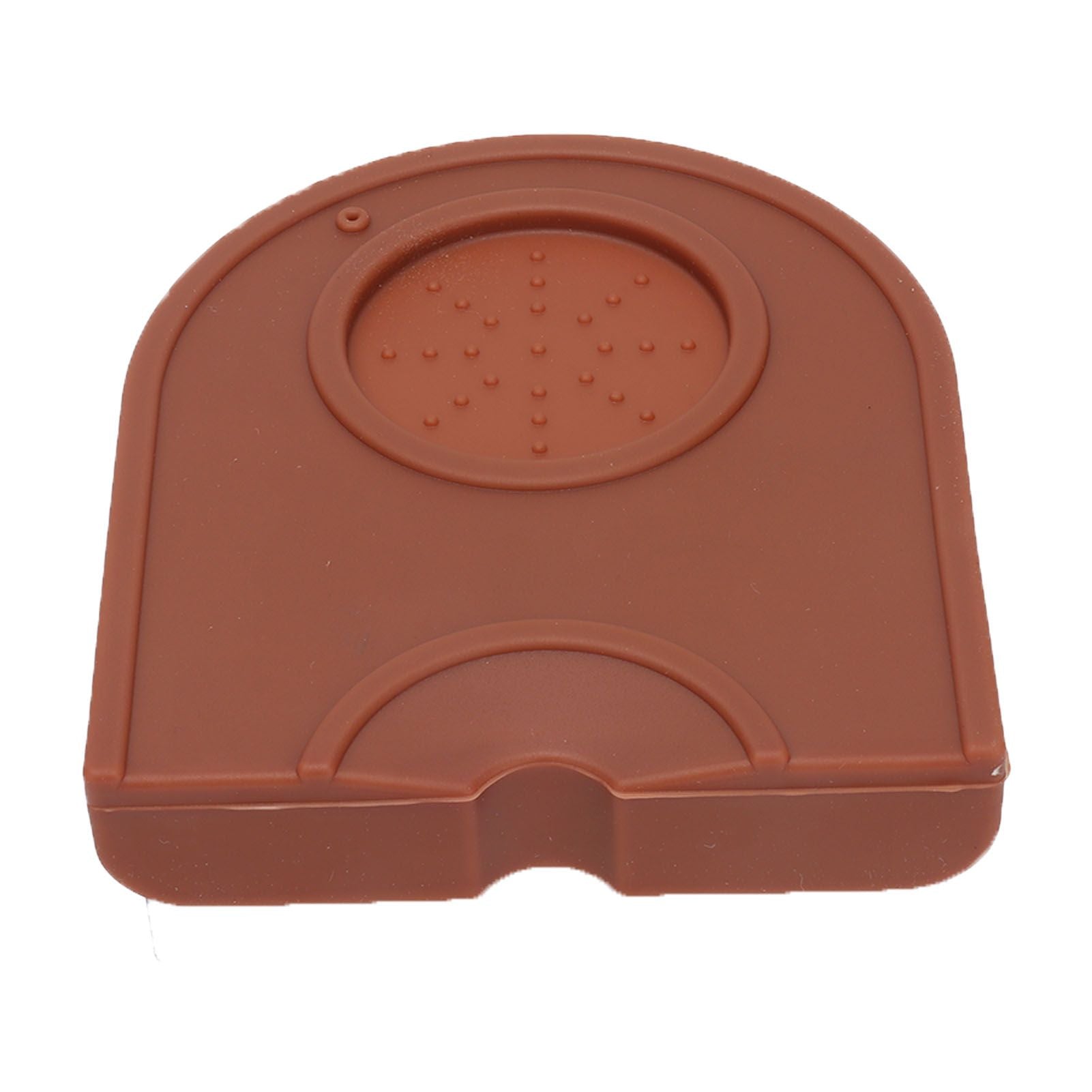 Coffee Tamper Pad Silicone Anti Slip Tamper Mat Soft Harmless Corner Tamping Mat for HouseholdBrown