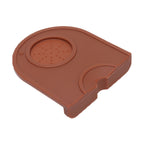 Coffee Tamper Pad Silicone Anti Slip Tamper Mat Soft Harmless Corner Tamping Mat for HouseholdBrown