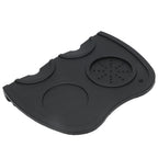 Silicone Coffee Tamper Pad Anti Slip Soft Tamper Mat Heat Resistant Corner Tamping Mat for HomeBlack
