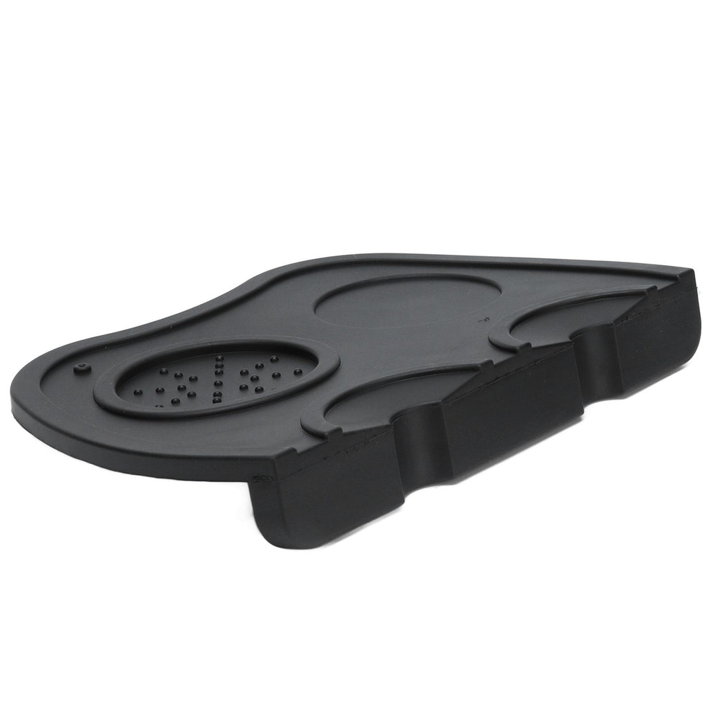 Silicone Coffee Tamper Pad Anti Slip Soft Tamper Mat Heat Resistant Corner Tamping Mat for HomeBlack