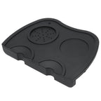 Silicone Coffee Tamper Pad Anti Slip Soft Tamper Mat Heat Resistant Corner Tamping Mat for HomeBlack