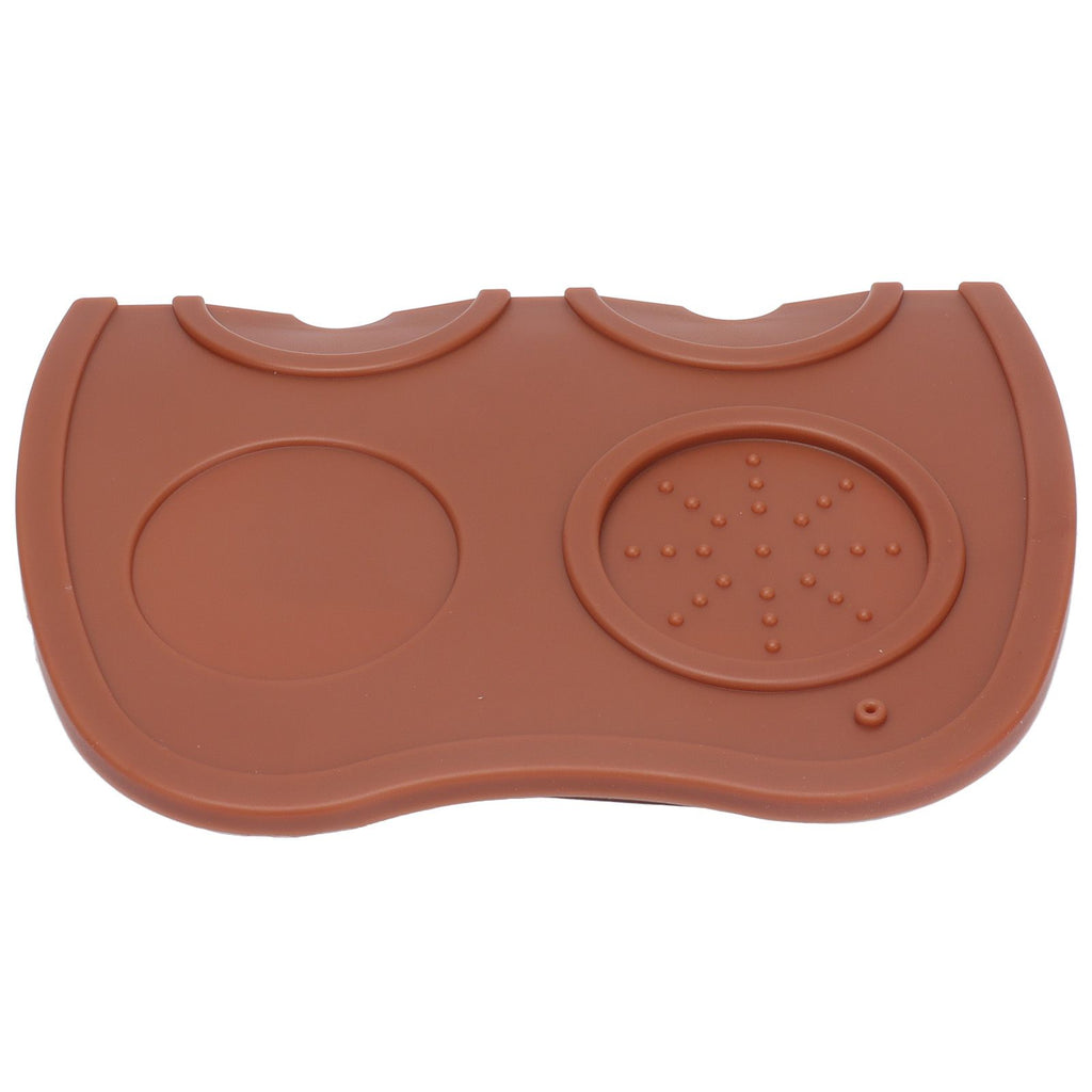Silicone Coffee Tamper Pad Anti Slip Soft Tamper Mat Heat Resistant Corner Tamping Mat for HomeBrown