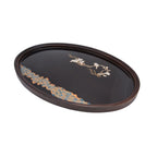 Bamboo Tea Tray Japanese Simple Novel Beautiful Resin Walnut Tea Tray for Home UseOval S