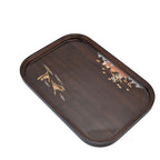 Bamboo Tea Tray Japanese Simple Novel Beautiful Resin Walnut Tea Tray for Home UseRounded Square