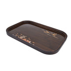 Bamboo Tea Tray Japanese Simple Novel Beautiful Resin Walnut Tea Tray for Home UseRounded Square
