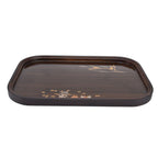 Bamboo Tea Tray Japanese Simple Novel Beautiful Resin Walnut Tea Tray for Home UseRounded Square
