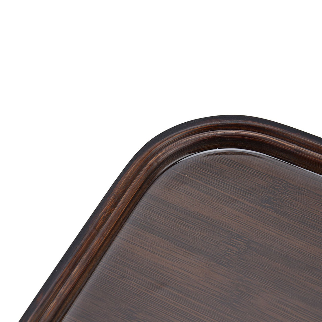Bamboo Tea Tray Japanese Simple Novel Beautiful Resin Walnut Tea Tray for Home UseRounded Square