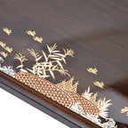 Bamboo Tea Tray Japanese Simple Novel Beautiful Resin Walnut Tea Tray for Home UseRounded Square