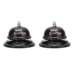 2Pcs Service Bell Exquisite Clear Sound Classic Shape Polishing Glossy Nonslip Base Call Bell for Hotel Restaurant HomeCoffee